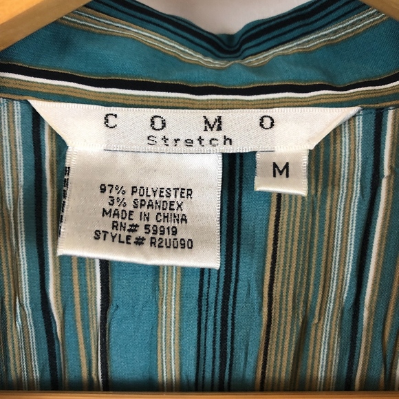 Como Stretch Long Sleeve Button Down Top sz M - Picture 4 of 6